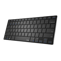 RAPOO 雷柏 E9000G 78健 2.4G蓝牙 双模无线薄膜键盘 黑色 无光