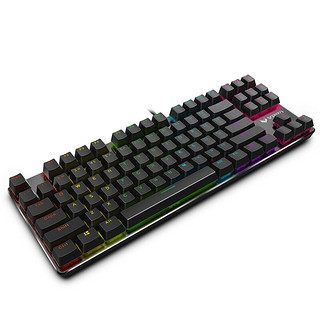 RAPOO 雷柏 V500RGB 合金版 87键 有线机械键盘 黑色 雷柏青轴 RGB