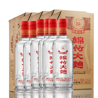 剑南春 绵竹 绵竹大曲 纯粮经典 52%vol 浓香型白酒 500ml*6瓶 整箱装