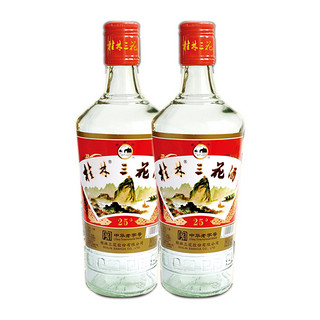 GUILIN SANHUA 桂林三花 三花酒 玻瓶 25%vol 米香型白酒 480ml*6瓶 整箱装