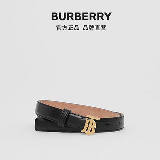 BURBERRY 博柏利 女士专属标识图案皮革腰带 80234391 黑色/浅金色/M