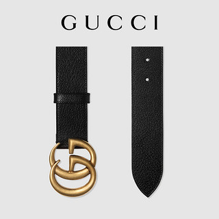 GUCCI 古驰 406831 DJ20T  双G带扣皮革腰带 黑色 95cm