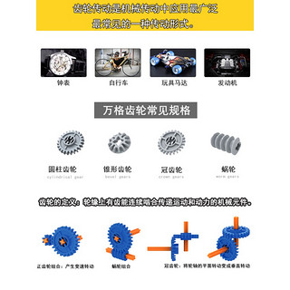 万格工程机械组小颗粒拼装齿轮学习积木儿童电动动物玩具套装 旋转木马-手动机械(94Pcs)1301