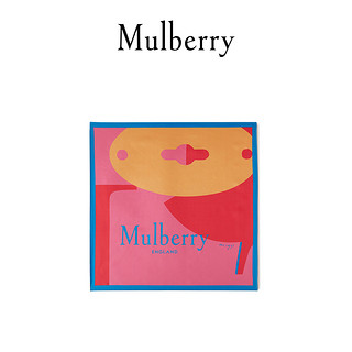 Mulberry/玛珀利2021秋冬新款50周年邮差锁扣印花方巾VS4605 粉色