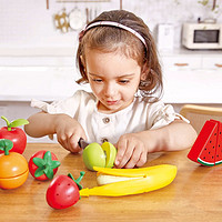 hape切水果玩具3D仿真过家家磁贴套装3-6岁男孩女孩儿童生日礼物厨房配件 E3171美味水果切切乐