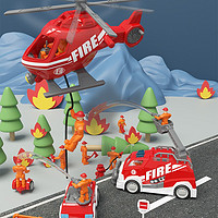 铭塔 MingTa玩具车套装 儿童男孩女孩 越野飞机直升机小轿车回力车惯性 消防车套装