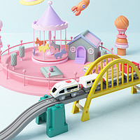 铭塔儿童玩具电动小火车 男孩女孩婴儿宝宝感应发声 赛车汽车轨道套装生日礼物
