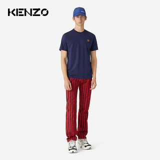 KENZO 2021春夏新品男士刺绣小虎头全棉T恤 FB55TS0034SA 76 海军蓝色 L