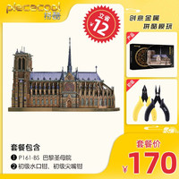 piececool 拼酷 巴黎圣母院金属拼图3d立体拼装模型手工diy成年减压玩具摆件礼品送女友生日礼物 巴黎圣母院+初级工具套装