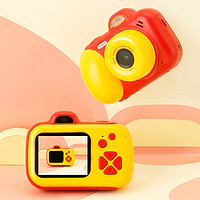 贝恩施照相机 儿童数码照相机玩具宝宝卡通可拍照相机学生便携迷你小单反 儿童相机(带4G内存卡) 【红黄色】