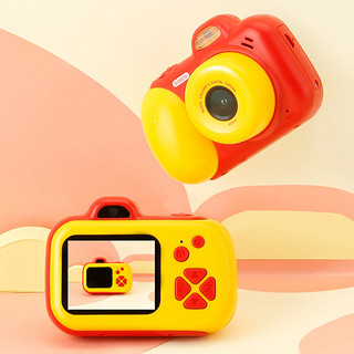 贝恩施照相机 儿童数码照相机玩具宝宝卡通可拍照相机学生便携迷你小单反 儿童相机(带4G内存卡) 【红黄色】