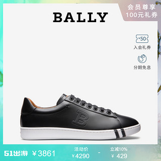 Bally/巴利新款ASHER男士黑色潮流百搭真皮运动鞋休闲板鞋6205249 黑色 40