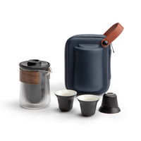 南山先生 黑陶系列 t288 经纬旅行套组 茶具套装 4件套 禅风黑