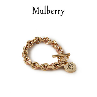 Mulberry 玛珀利 2021春夏新款圆形饰牌皮革链条手镯 QB2318 浅粉肉色(小号)
