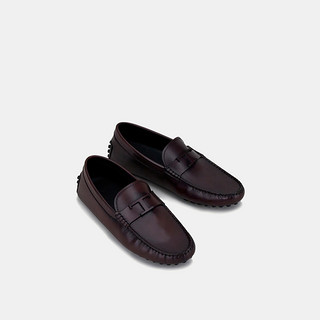 TOD'S官方正品2021春夏新品男鞋男士牛皮一脚蹬豆豆鞋英伦潮流 XXM64C0EB10D9C （46.5、深棕色）