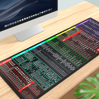 商品suoneng 索能 快捷键大全鼠标垫 300*800*3mm 黑底彩条新