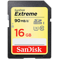 闪迪 Sandisk Extreme 至尊极速系列 SD存储卡 16GB(UHS-I、V30、U3)