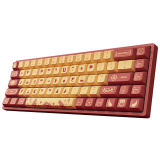 Akko 艾酷 3068 V2 牛年限定款 68键 蓝牙双模无线机械键盘 红色 AKKO深海蓝轴 RGB