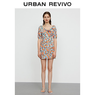 URBAN REVIVO 2021春夏新品女装夏日浪漫碎花印花V领宝藏连衣裙WH13S7AE2003 M