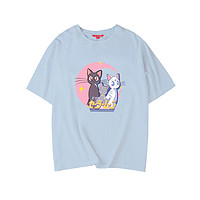 KISSMILK 新款日系可爱卡通美少女战士图案印花短袖ins学院风T恤