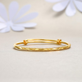 CHJ JEWELLERY 潮宏基 SDG30000623 招财进宝足金手镯 6cm 26.05g