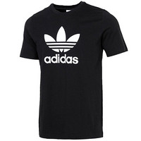 adidas ORIGINALS Trefoil T-shirt 男子运动T恤 GN3462 黑色 S