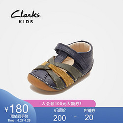 Clarks 其乐 clarks童鞋2020经典款夏0-1岁包头透气宝宝婴儿软底学步鞋凉鞋 海军蓝拼色 261503778