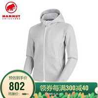 MAMMUT/猛犸象 Dyno 男士户外运动抓绒衣亲肤保暖休闲外套运动连帽卫衣 岩灰混色 M