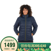 MAMMUT/猛犸象 Whitehorn 羽绒服女户外羽绒服轻量修身两面穿运动中层羽绒服 蜥绿色-深海蓝色 L