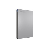 TOSHIBA 東芝 Slim系列 2.5英寸Micro-B便攜移動機械硬盤 2TB USB3.0 兼容Mac 銀色