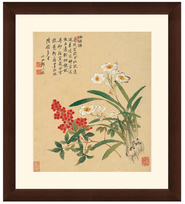 雅昌邹一桂天竺水仙花图4247cm装饰画宣纸