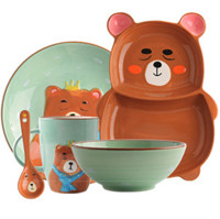 KAWASIMAYA 川岛屋 pz-220 陶瓷餐具 5件套 大熊