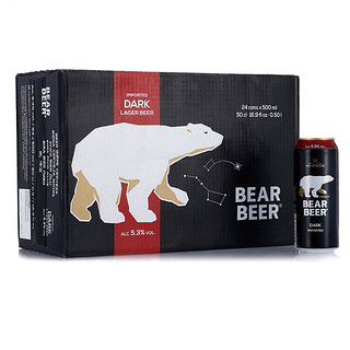 BearBeer 豪铂熊 黑啤酒 500ml*24听