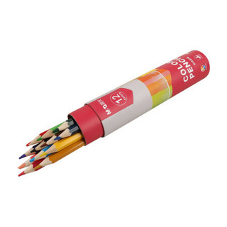 M&G 晨光 文具12色油性木质彩铅 六角木杆彩色铅笔儿童画笔 学生填色笔套装 12支/筒AWP36856