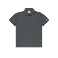ChampionT恤官网2021春夏新款男士翻领Polo草写小Logo短袖T恤 C3-P306-1 深灰色 XL