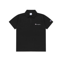 ChampionT恤官网2021春夏新款男士翻领Polo草写小Logo短袖T恤 C3-P306-1 黑色 XL