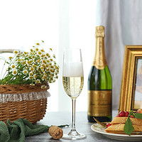 菲特瓦 法国原瓶进口起泡白葡萄酒配2香槟杯礼盒赠礼 德堡世家白起泡酒 750ml双支装