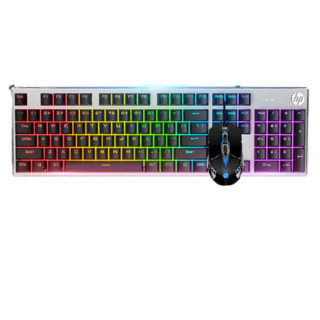 HP 惠普 K500 键盘+G160 鼠标 有线键鼠套装 黑色彩光