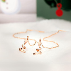 CHJ JEWELLERY 潮宏基 丝带物语 18K金耳坠彩金耳饰耳线女