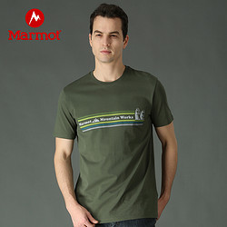 Marmot 土拨鼠 Marmot/土拨鼠户外运动夏季新款休闲柔软弹力男士短袖棉T恤