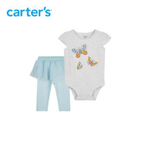 carters婴儿套装20夏男宝女宝短袖哈衣裤子套装外出服 蓝灰1I505010 6M/66cm