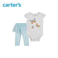 Carter's 孩特 女宝宝短袖哈衣裤子套装