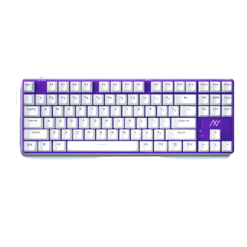 MACHENIKE 机械师 CK7 87键 蓝牙双模无线机械键盘 白紫 Cherry青轴 无光