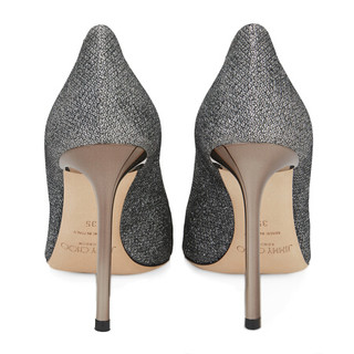 JIMMY CHOO ROMY 100 细闪高跟鞋 银黑色