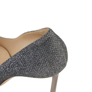 JIMMY CHOO ROMY 100 细闪高跟鞋 银黑色