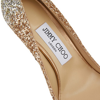 周仰杰 JIMMY CHOO 女士ROMY 100系列金色银色渐变闪粉高跟鞋 ROMY 100 VNB 193 ROSE GOLD GOLD SILVER 36