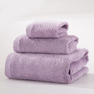 LOVO&内野 炫彩柔软浴面方三件套 紫色