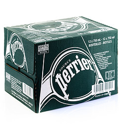 perrier 巴黎水 法国进口巴黎水Perrier气泡水500ml*24瓶天然矿泉水 塑料瓶