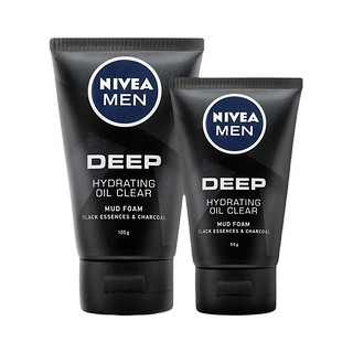 NIVEA MEN 妮维雅男士 深·黑系列 控油保湿洁面泥 100g+50g