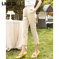 La·go·go 拉谷谷 JAKK433C74 米色铅笔裤九分裤